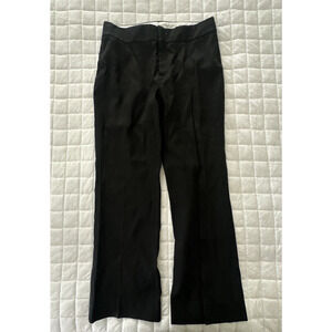ANOTHER TOMORROW Womens Pants 40 US 4 Black Cropped Mid Rise Straight Leg Hemp